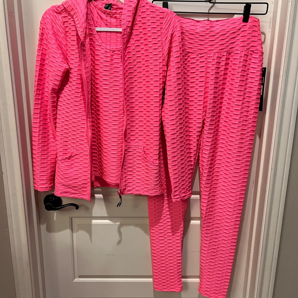 New Mix Pink Track Pants and Joggers with Cozy Fabric 3 piece set 🎀
